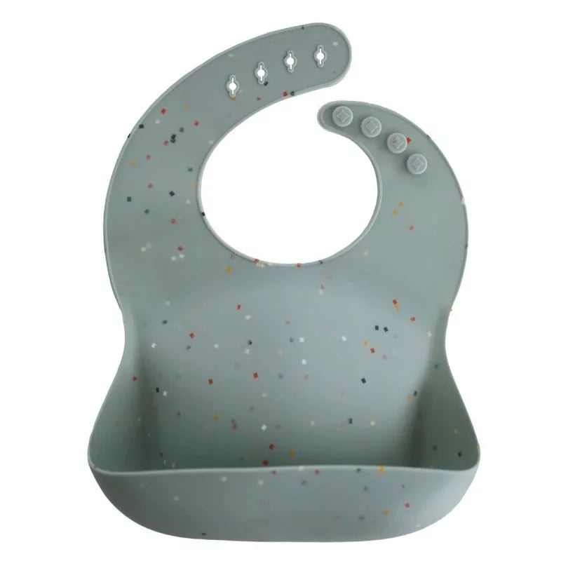 Mushie - Silicone bib / slab - Cambridge Blue Confetti