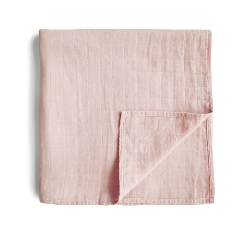 Mousseline Swaddle - rose vanille - met naam