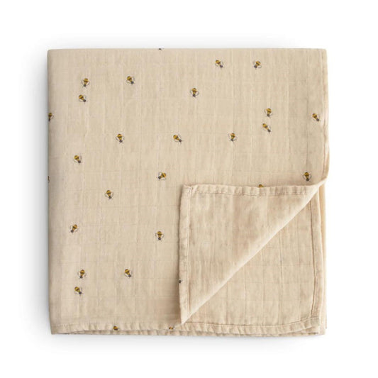 Mousseline Swaddle Bees- met naam