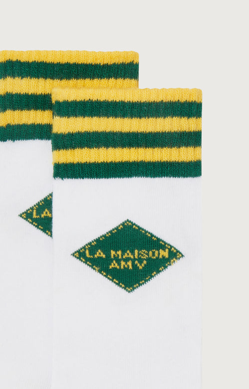 American vintage - Clypsun sokken - VERT ET JAUNE RAYE