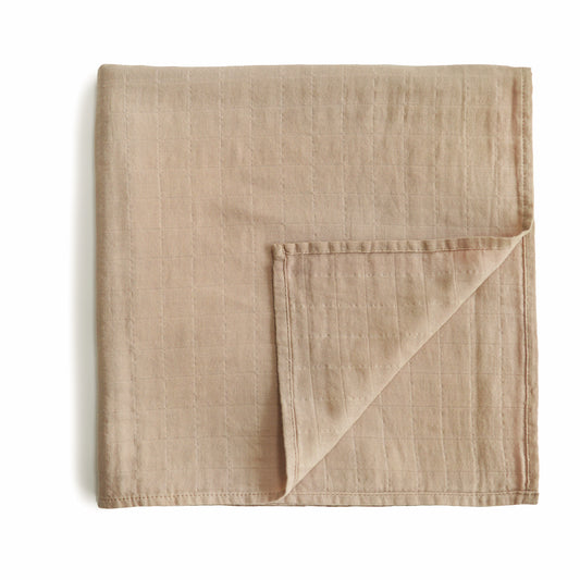 Mousseline Swaddle pale taupe- met naam